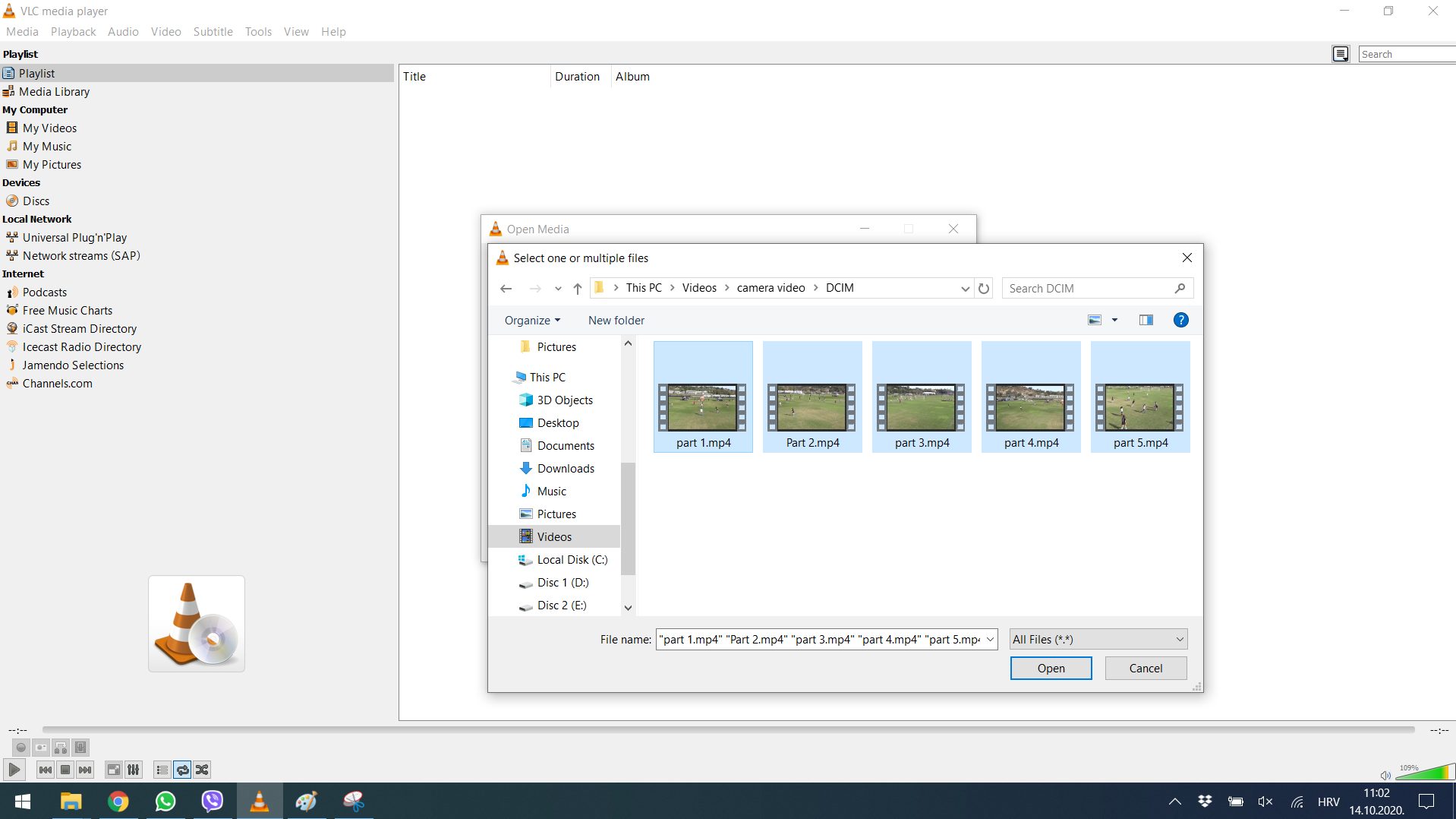 Step 2.2. add files - Once Video Analyser and VLC