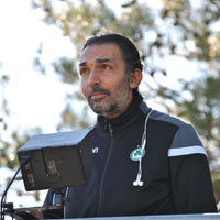 Marios Ionnou from AC Omonia is using once video analyser for video analysis