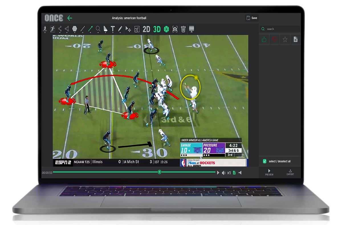 Once Video Analyser Basic american football