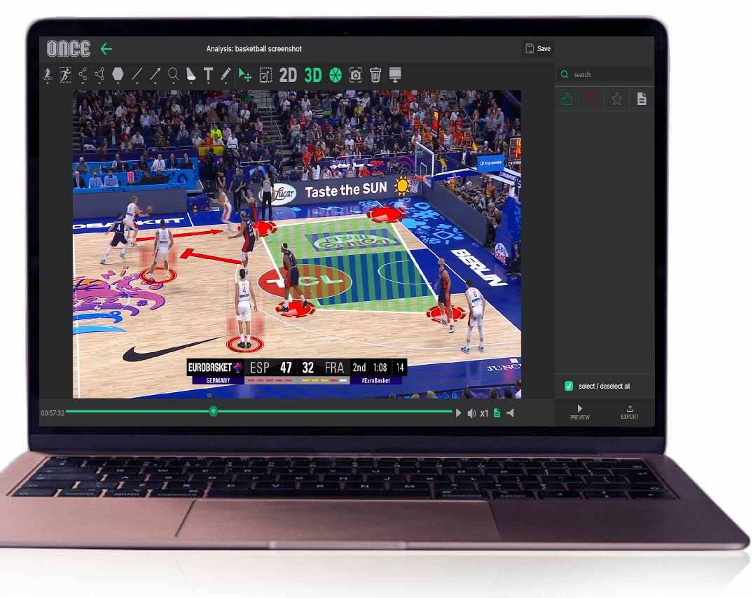Once Video Analyser Basic basketball video analysis