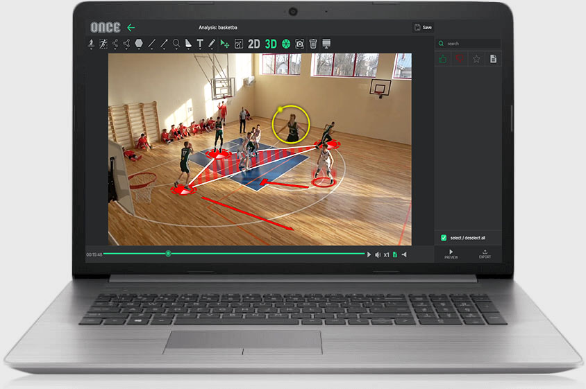 basketball analysis with once video analyser